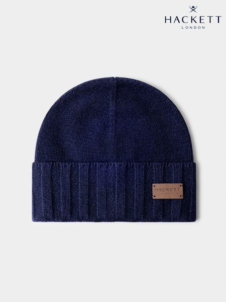 Azul - Regular Hackett Pure Cashmere Beanie Hat