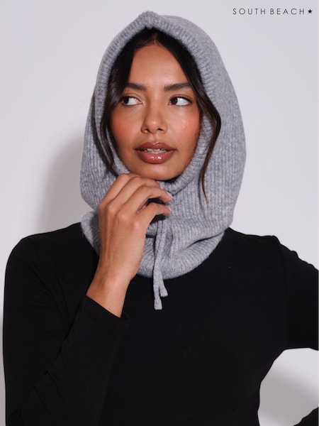 Grey - South Beach Knitted Balaclava Hat