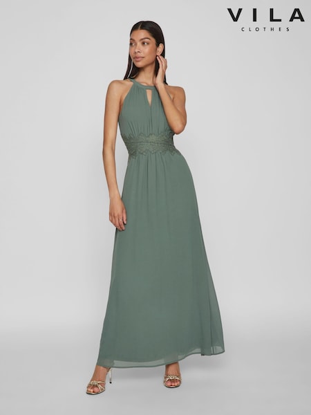 VILA Halter Neck Tulle Maxi Dress (936429) | ‏16 ر.ع.‏