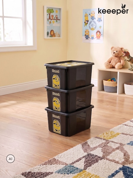 Keeeper 3 Pack 15l Minions Turning Stacking Boxes