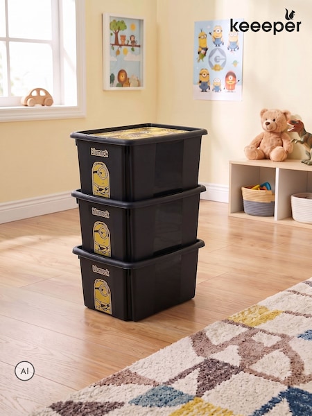 Keeeper 3 Pack 24l Minions Turning Stacking Boxes