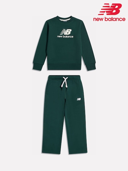 Grün - New Balance Small Logo Sweat Top & Jogger Set