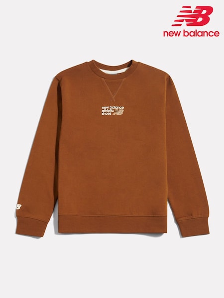 Brown - New Balance Athletics Premium Logo Sweatshirt