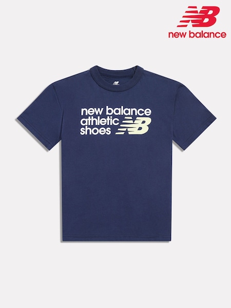 Blue - New Balance Athletics Premium Logo T-shirt