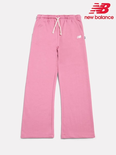Rosa - New Balance Mjukisbyxor med liten logotyp och vida ben