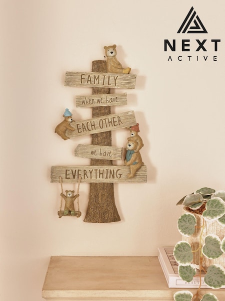 Wood Effect Bertie Bear Family Wall Art (937263) | $61