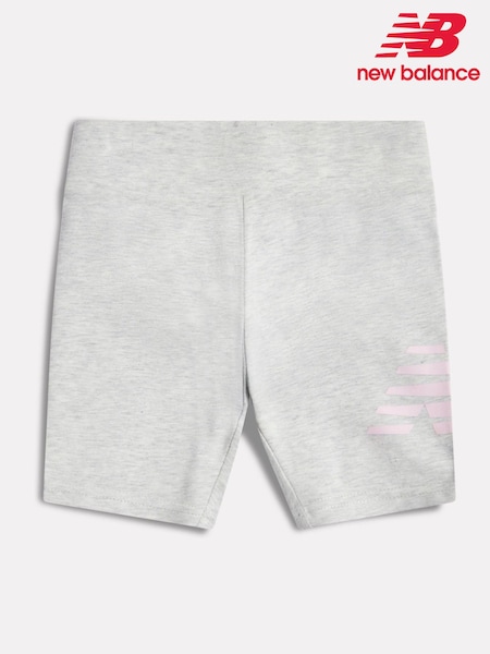 Gris - Short cycliste New Balance à logo superposé
