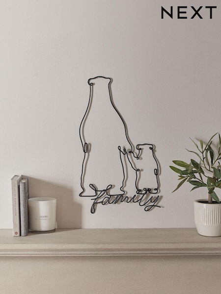 Black Metal Family Bear Wall Art (937409) | €17