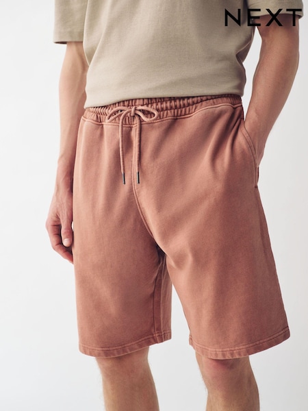 Rust Brown Garment Dye 100% Cotton Jersey Shorts (937667) | €6