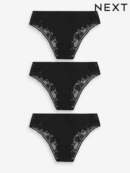 Black Brazilian Modal & Lace Knickers 3 Pack (938356) | € 10