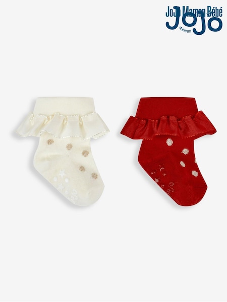 JoJo Maman Bébé 2-Pack Spot Ruffle Socks (938401) | 15 €