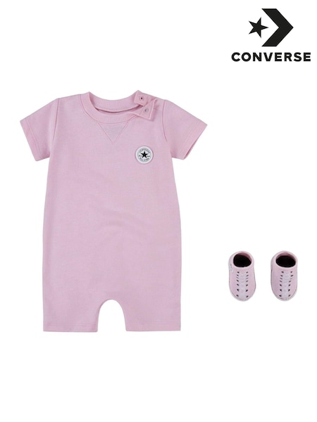Roz - Set salopetă scurtă și Bebeluși ghete Converse (938897) | 89 LEI