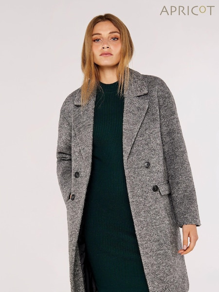 Apricot Grey Double Breasted Boucle Coat (939566) | €46