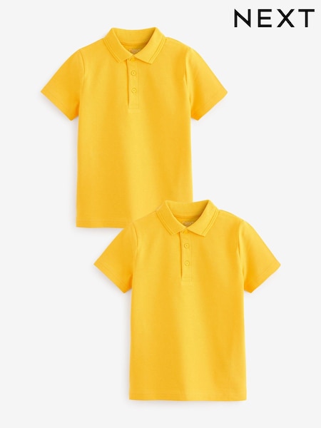 Amarillo - Cotton School Short Sleeve 100% Cotton Polo Shirts 2 Pack (3-16yrs) (939593) | 8 € - 17 €