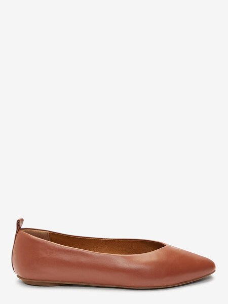 Tan Brown Signature Leather Ballerina Shoes (940431) | €19