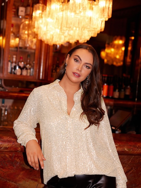 Yours Curve Gold London Sequin Shirt (940474) | €15