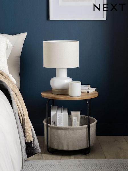 Dark Fabric Storage Bedside Table (940559) | €50