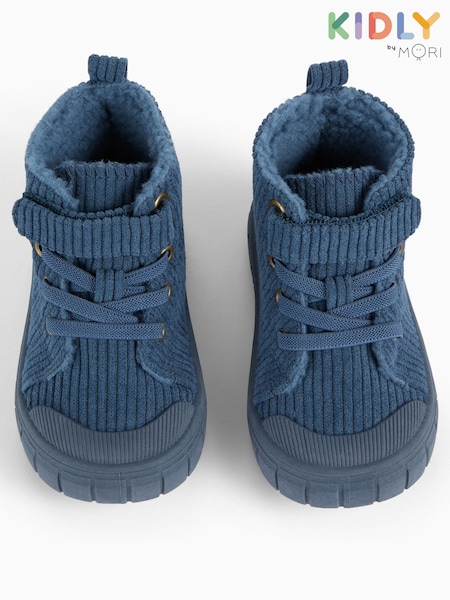 Bleu - Kidly By Mori Corduroy Hightop Trainers