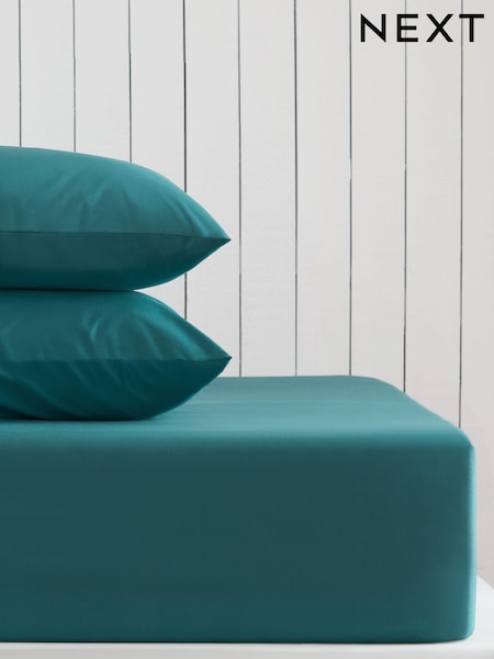 Blue Dark Teal Cotton Rich Deep Fitted Sheet (941224) | 59 QAR - 93 QAR