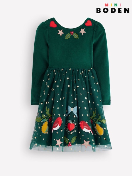 Grønn - Boden Aurora Appliqué Tyllkjole