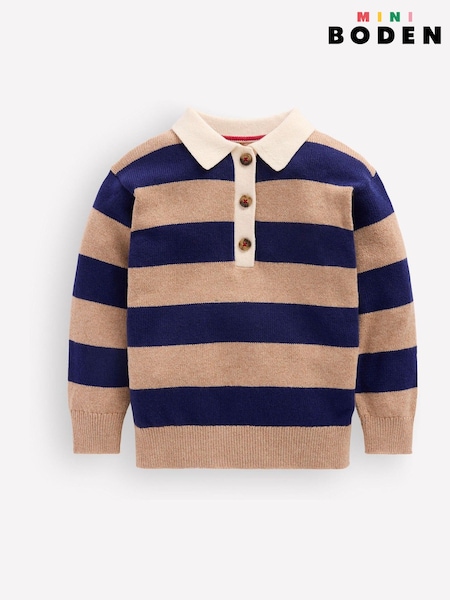 Brown - Boden Knitted Rugby Jumper