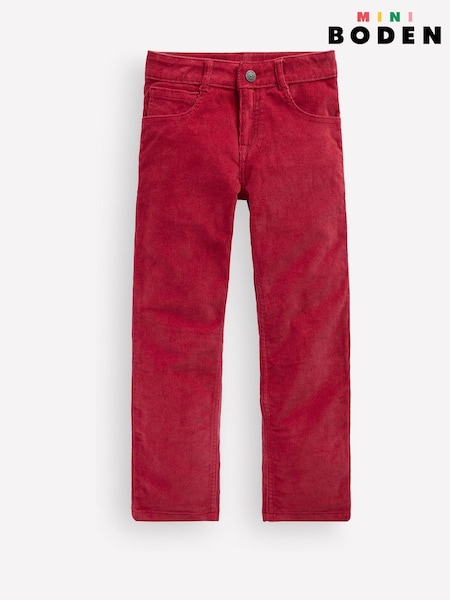 Red - Boden Classic Slim Cord Trousers