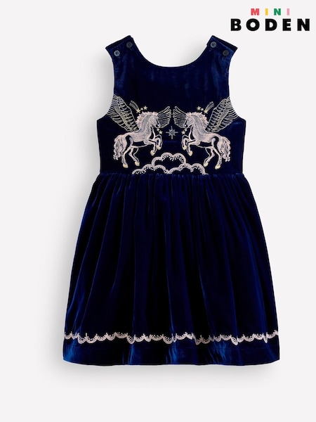 Blue - Boden Cross Back Party Pinnie Dress