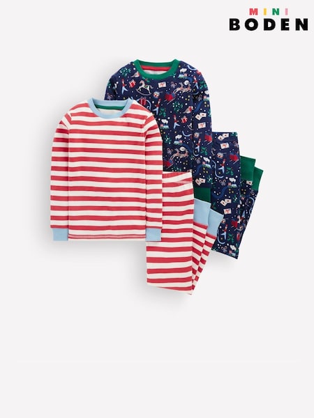Blue - Boden Snug Twin Pack Pyjamas
