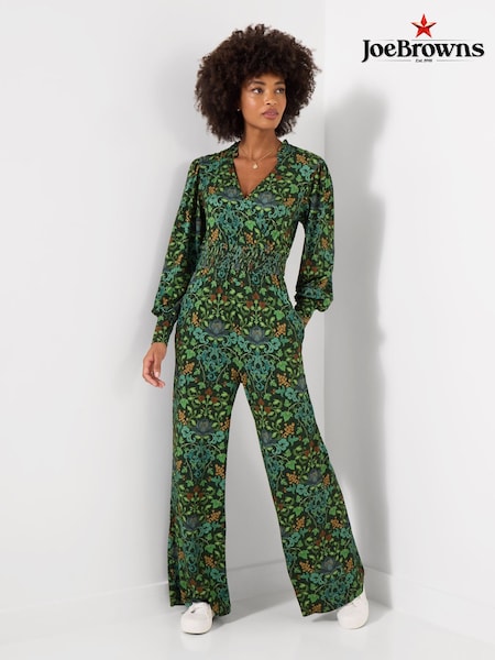 Green - Joe Browns Aurelia Long Sleeve Jersey Jumpsuit
