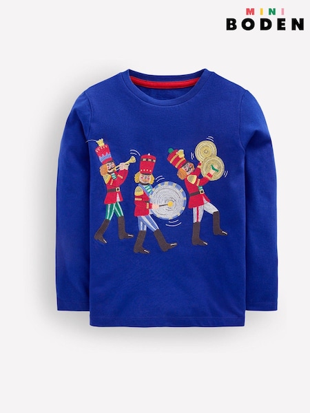 Blue - Boden Long Sleeve Superstitch T-shirt