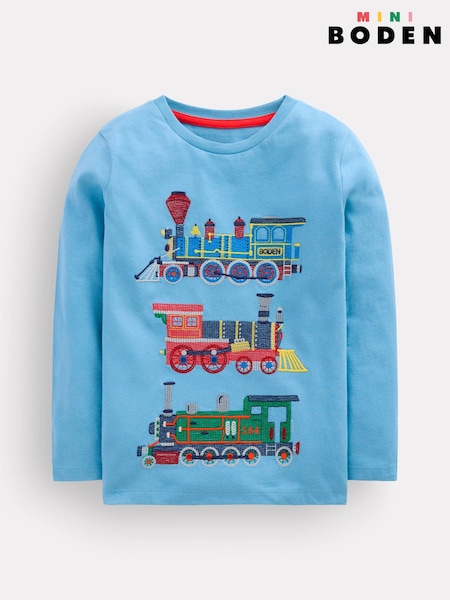 Light Blue - Boden Long Sleeve Superstitch T-shirt