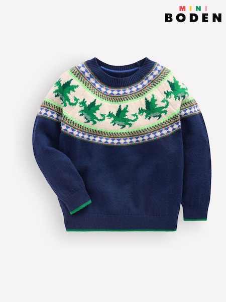 Dark Blue - Boden Fair Isle Jumper