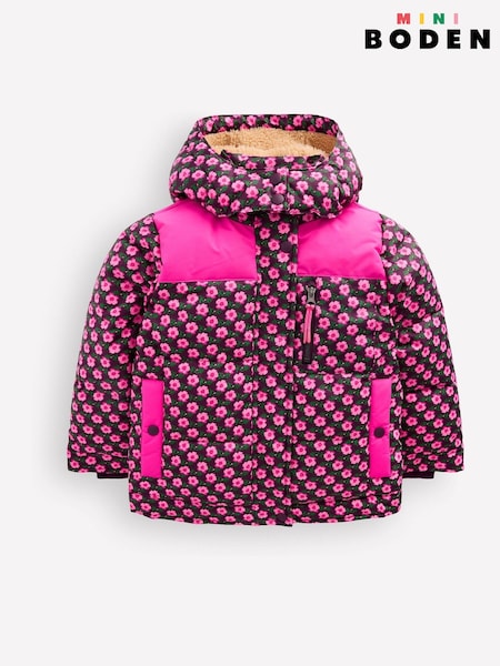 Pink - Boden Borg Lined Puffer Coat