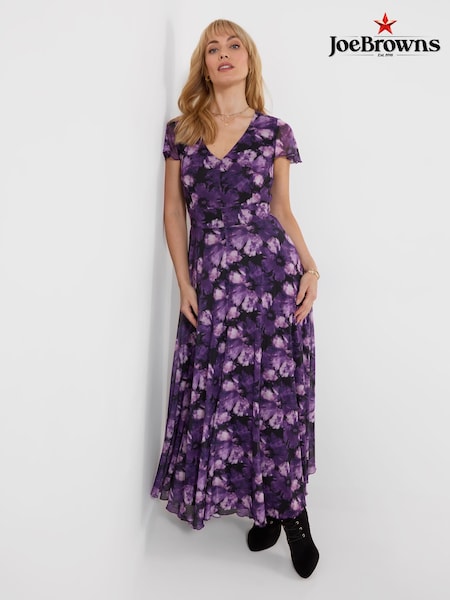 Purple - Joe Browns Fabulous Floral Mesh Maxi Dress