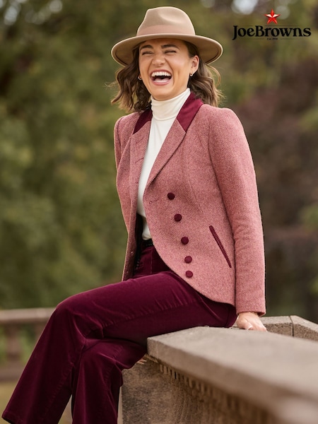 Red - Joe Browns Isla Asymmetric Herringbone Jacket