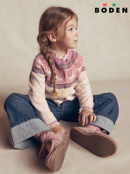 Pink - Boden Edie Fair Isle Cardigan