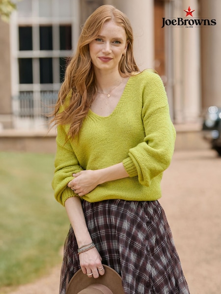 Green - Joe Browns Oh So Cosy V-neck Jumper