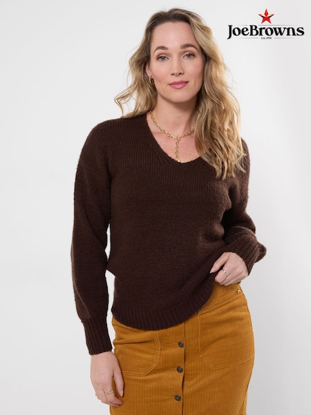 Καφετί - Joe Brown -s Oh So Cosy V-neck Jumper