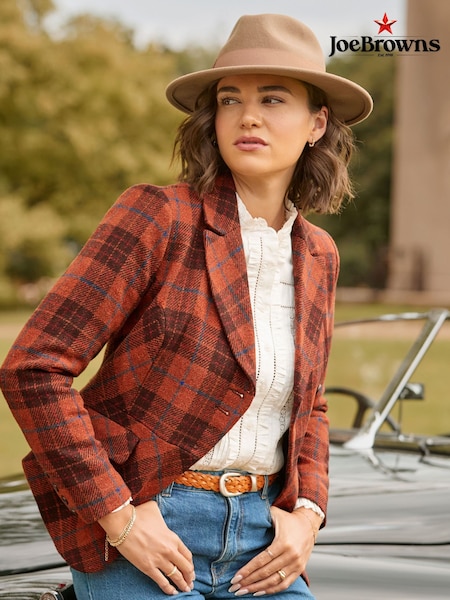 Orange - Joe Browns Autumn Days Asymmetric Check Jacket