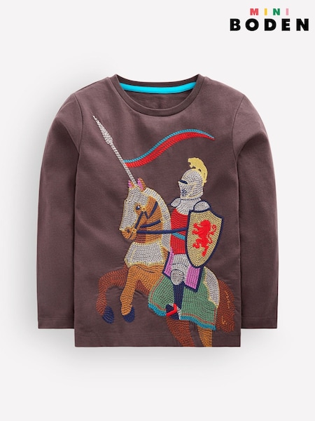 Շագանակագույն - Boden Long Sleeve Superstitch T-shirt