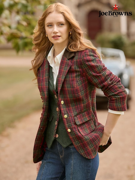Red - Joe Browns Ruby Heritage Check Jacket