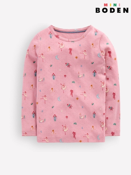 Pink - Boden Long Sleeve Pointelle Top
