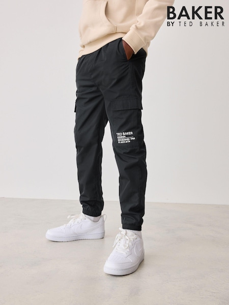 Baker By Ted Baker Nylon Cargo Black Trousers (943102) | €32 - €38