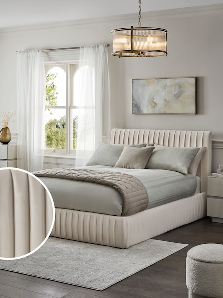 Soft Velvet Natural Oyster Scarlett Upholstered Ottoman Storage Bed Frame (943184) | €1,000 - €1,125