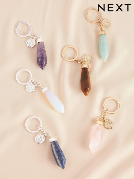 Kultainen/kullanvärinen Plated/Hopea Plated - Semi Precious Shard Stone Keyring (943254) | €9