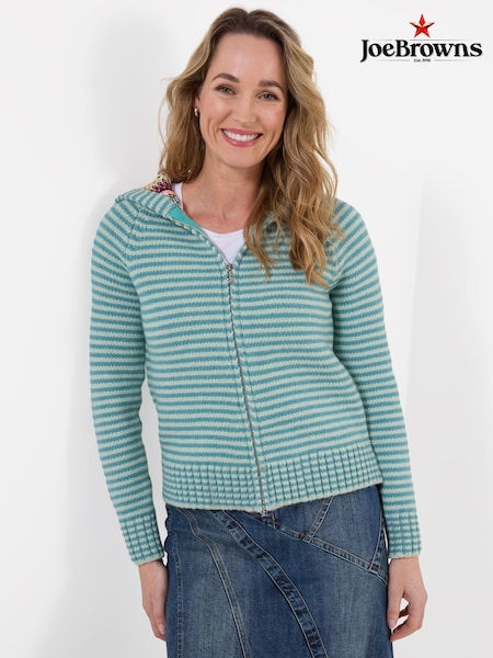 Zaļš - Joe Browns Pixie Striped Hooded Cardigan