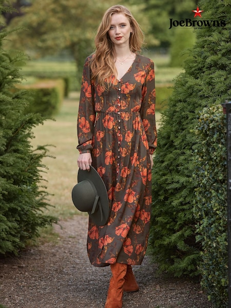 Grün - Joe Browns Eden Button Through Maxi Dress