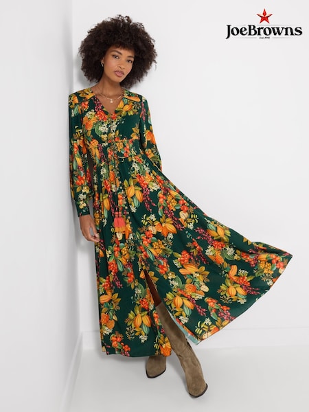 Zaļš - Joe Browns Selena Fruity Long Sleeve Maxi Dress
