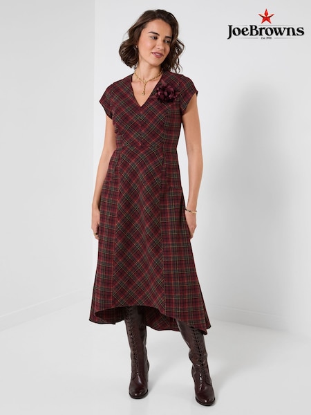 Rojo - Vestido largo a cuadros Heritage Ruby de Joe Browns