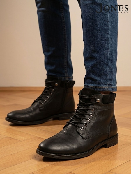 Svart - Regular Jones Bootmaker Docklands Leather Lace Up Boots